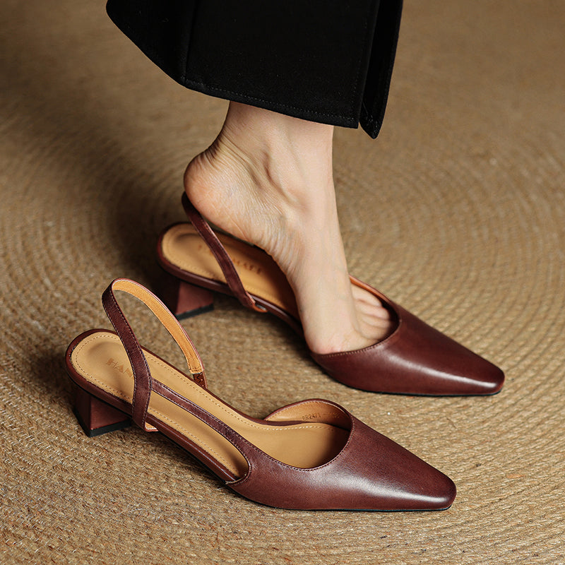 Lucette Genuine Leather Heels