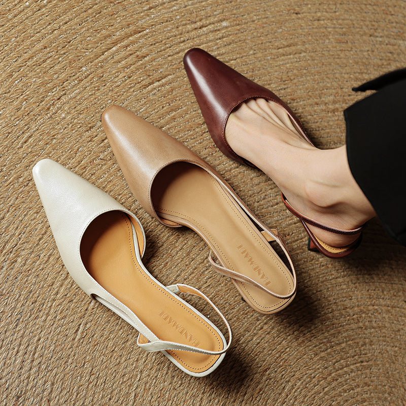 Lucette Genuine Leather Heels