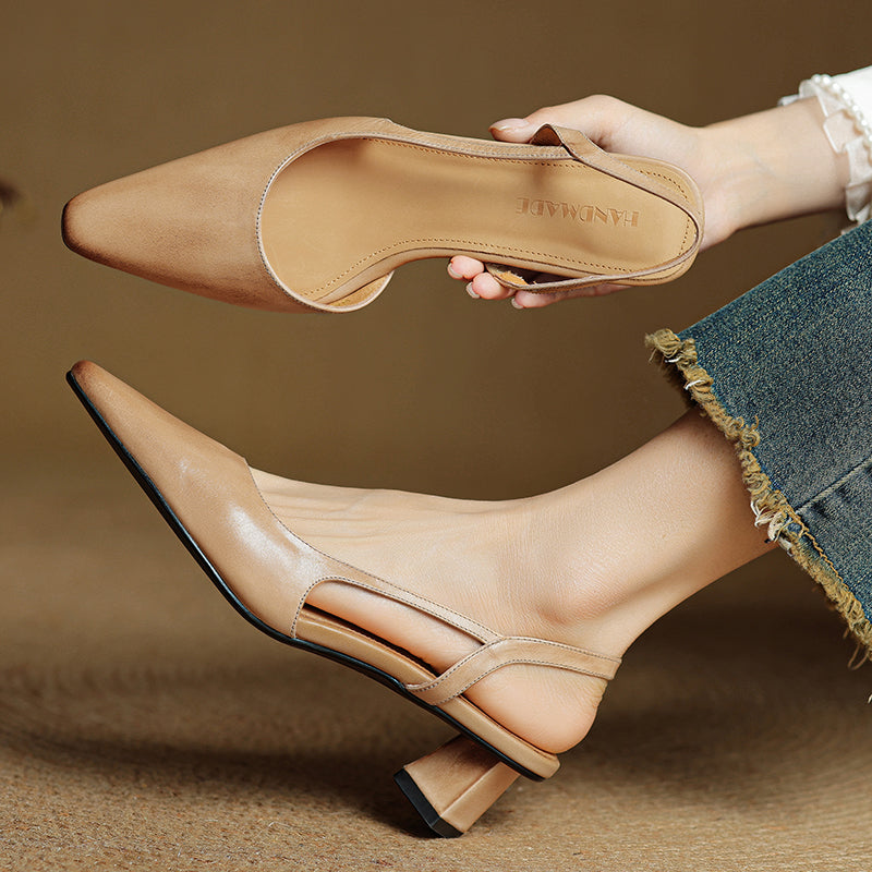 Lucette Genuine Leather Heels