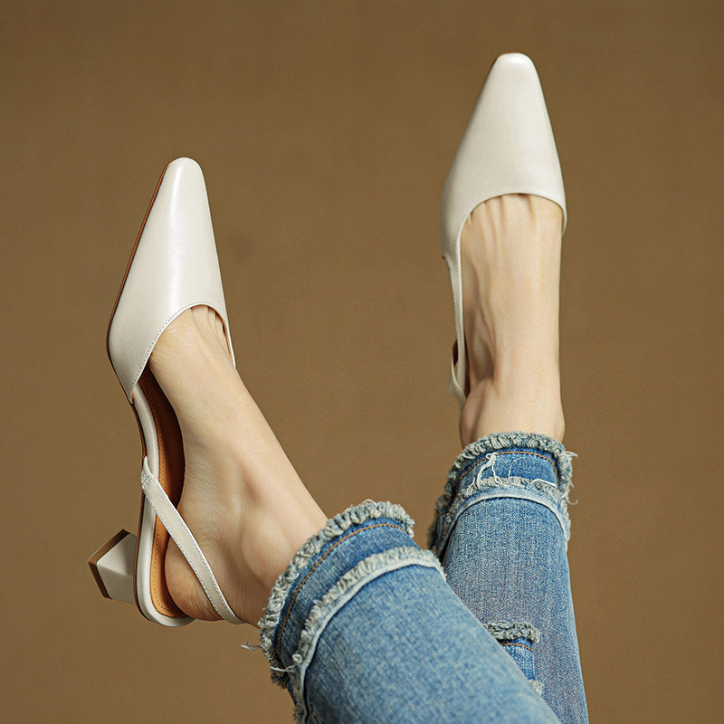 Lucette Genuine Leather Heels