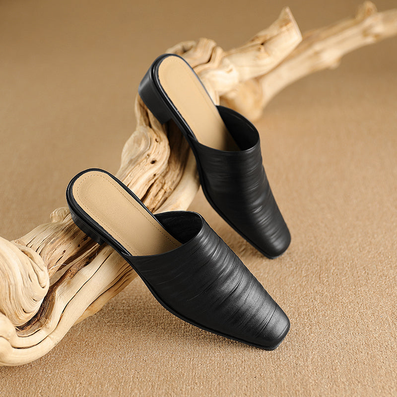 Marbella Genuine Leather Mules