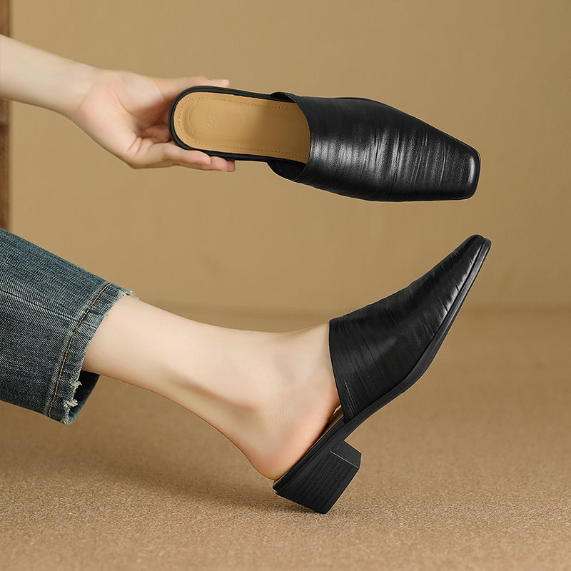 Marbella Genuine Leather Mules