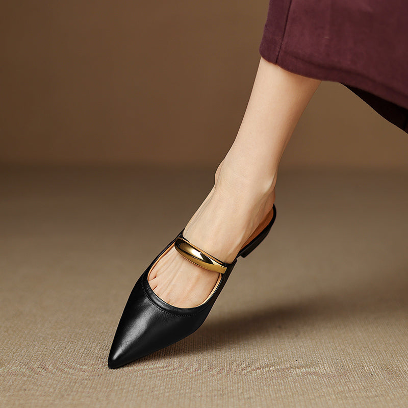 Nasera Genuine Leather Mules