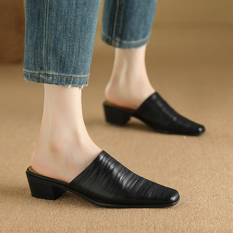 Marbella Genuine Leather Mules