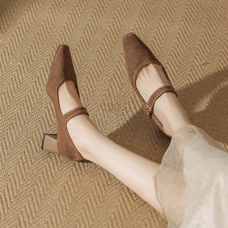 Laurent Suede Heels