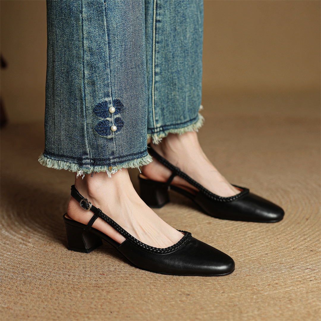 Seralyn Leather Heels