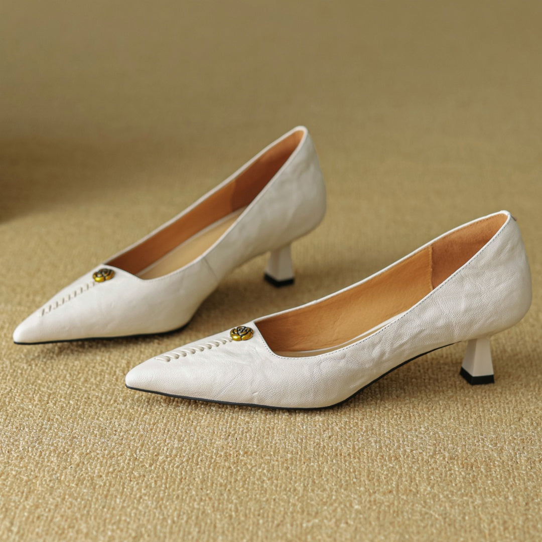 Clara Rose Leather Heels