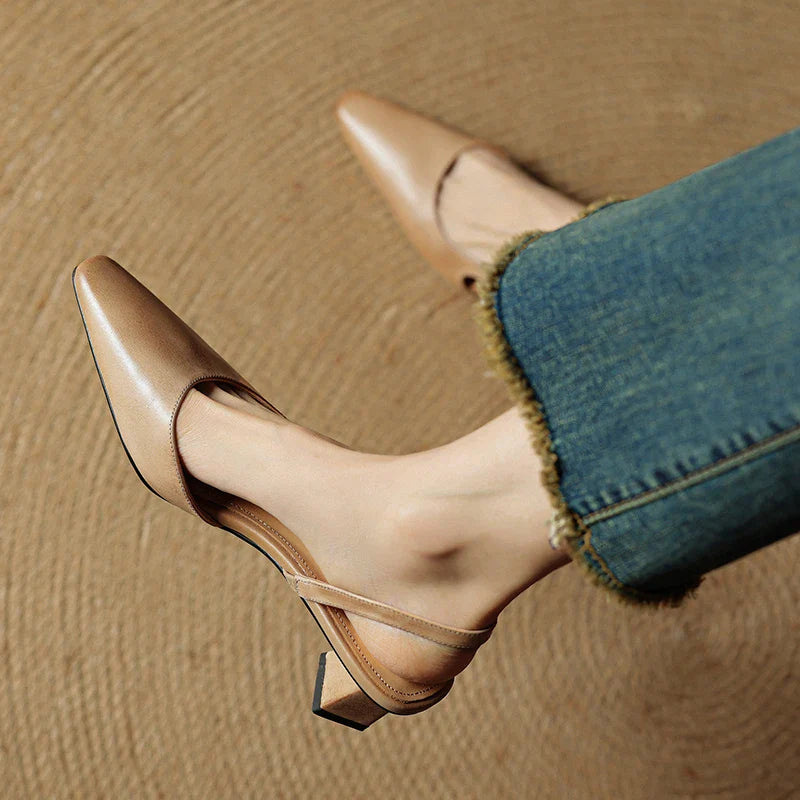 Lucette Genuine Leather Heels