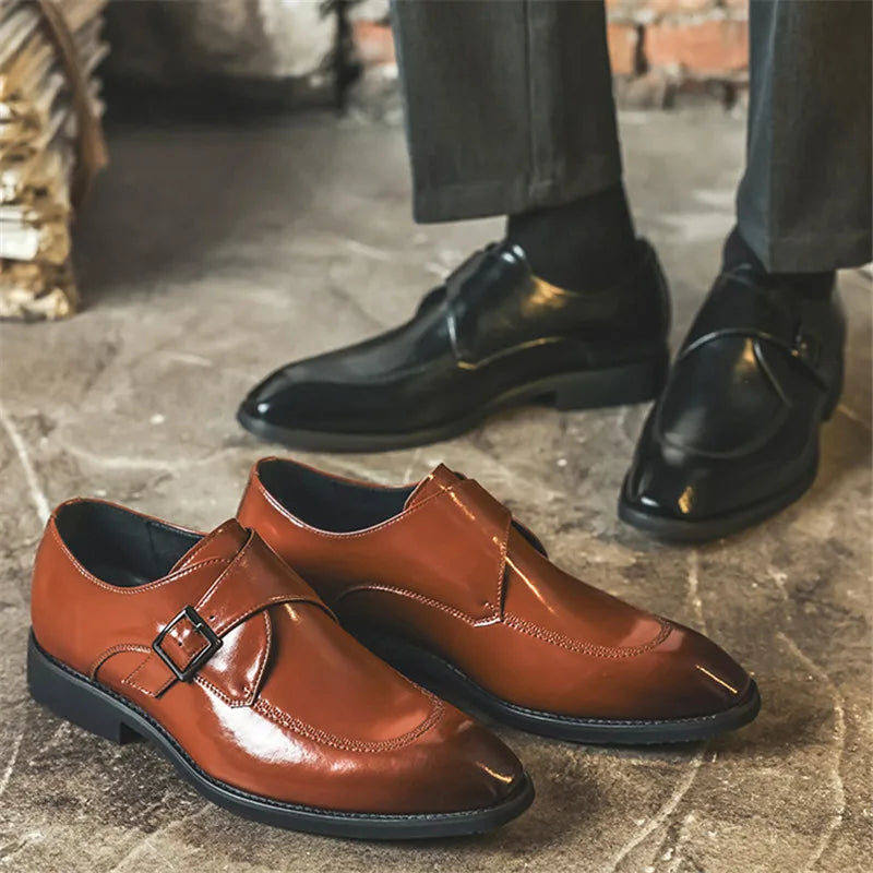 Noble Leather Monk Strap Loafers