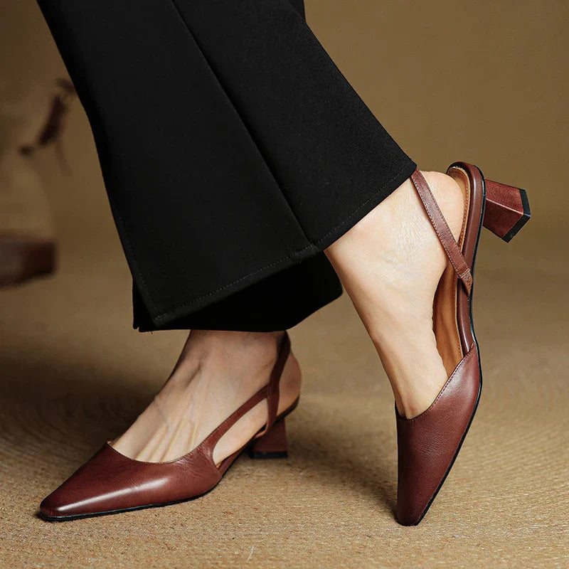 Lucette Genuine Leather Heels