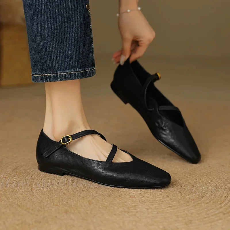 Noelle Leather Flats