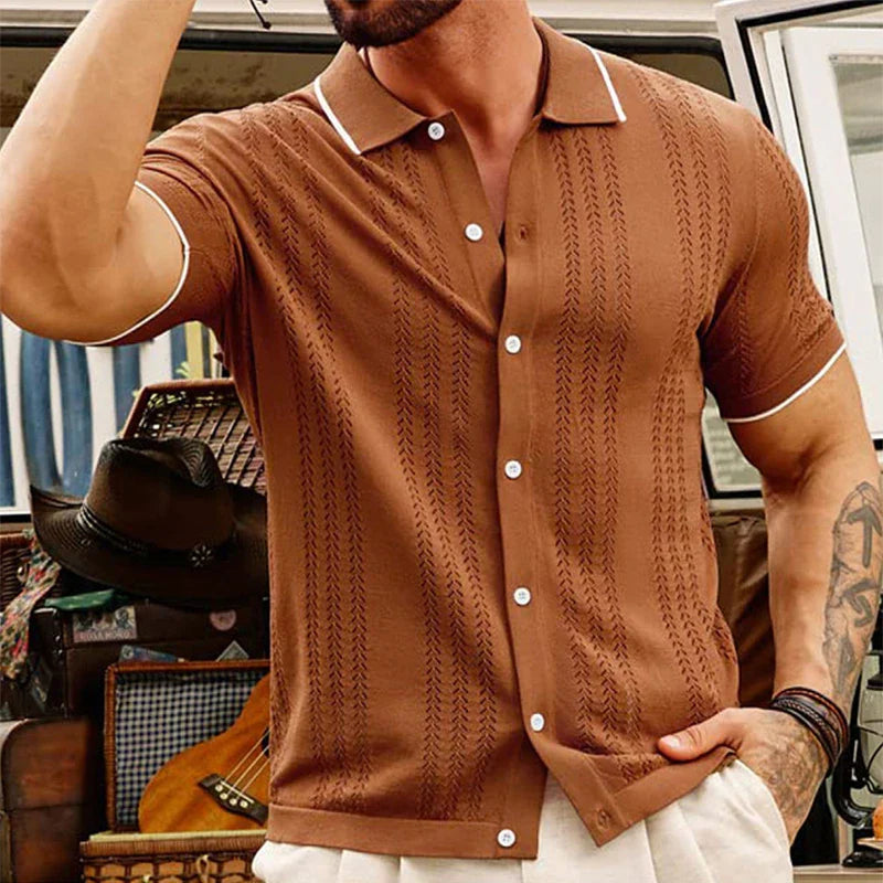 トップス NOUNLESS REVERSIBLE JACQUARD KNIT SHIRT Jacquard Knit Shirt