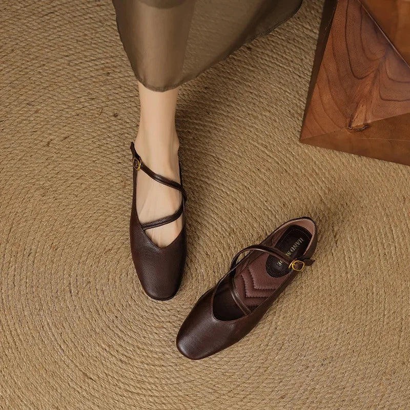 Noelle Leather Flats