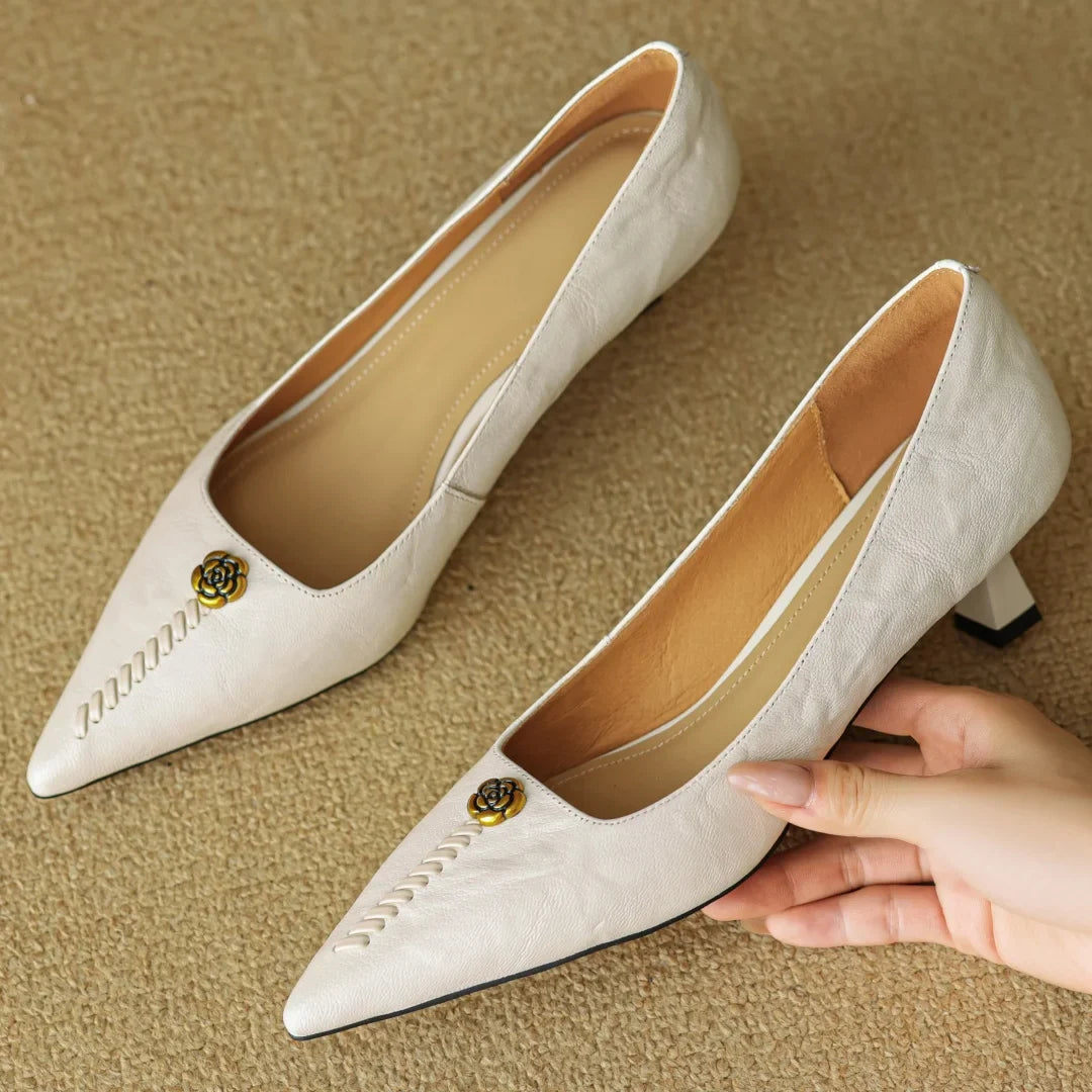 Clara Rose Leather Heels