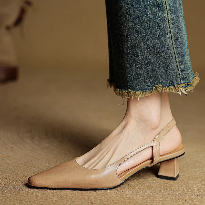 Lucette Genuine Leather Heels