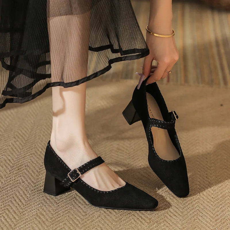 Laurent Suede Heels