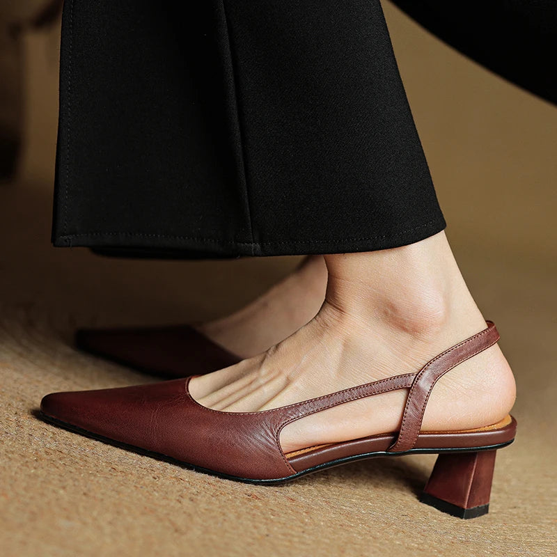 Lucette Genuine Leather Heels