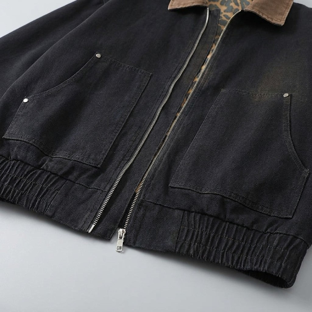 Potenza Cotton Jacket — Black, detail