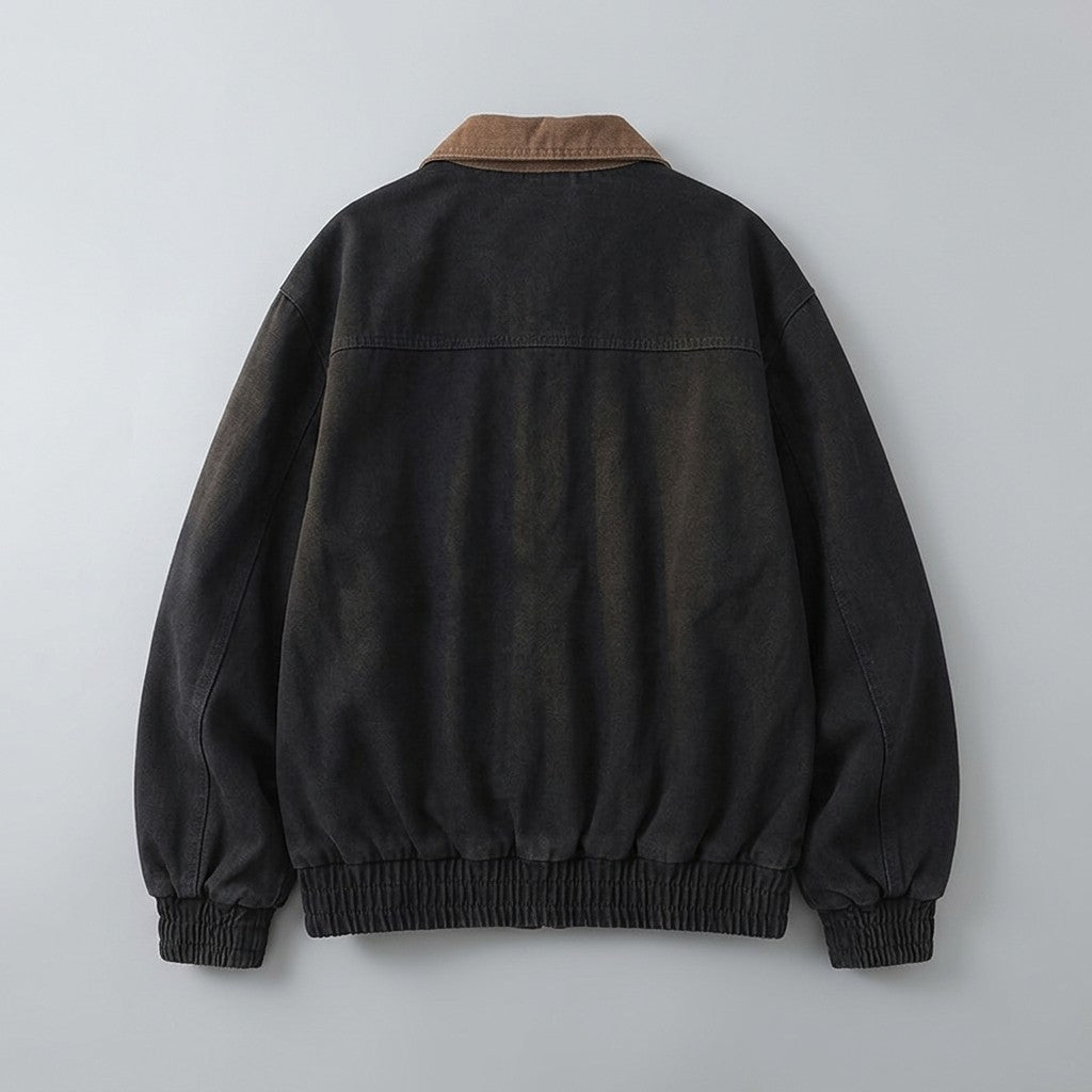 Potenza Cotton Jacket — Black, flat lay back