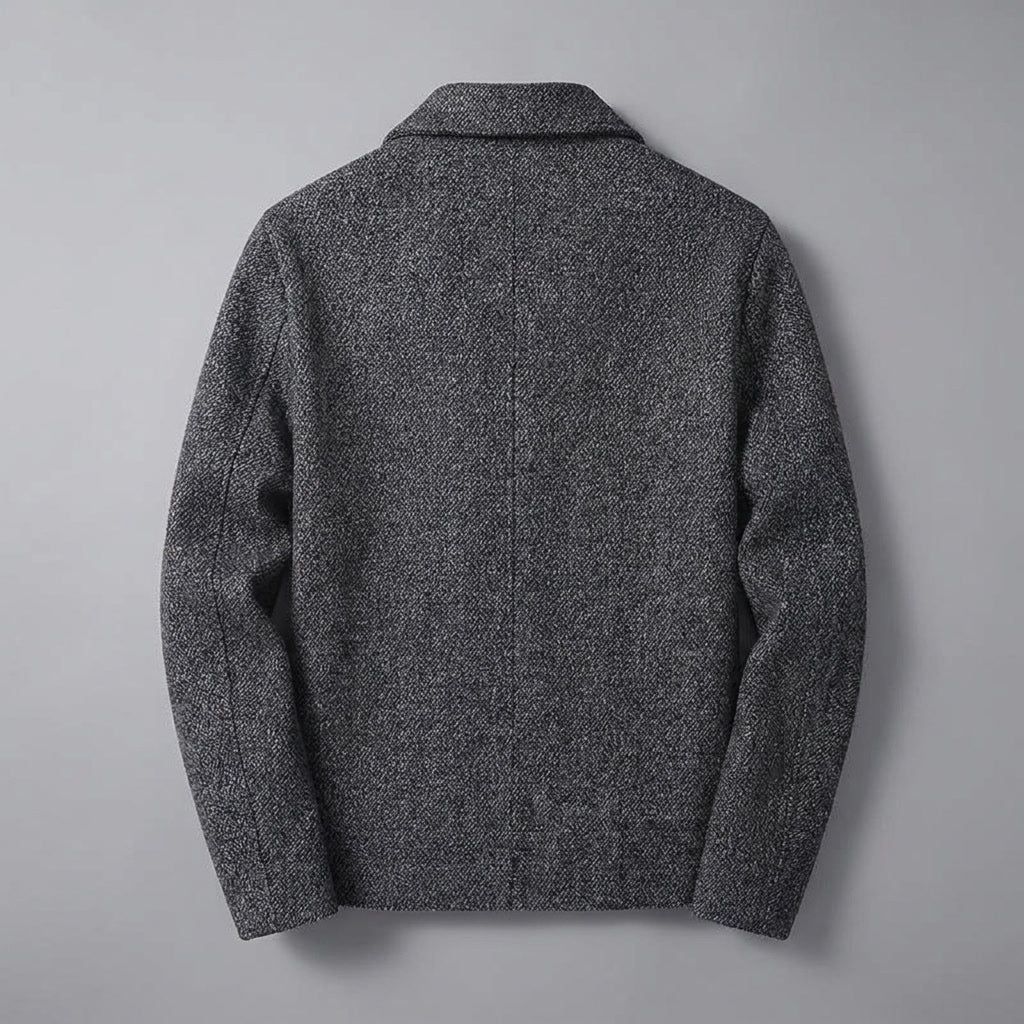 Aosta Wool-Blend Jacket — Black, flat lay back