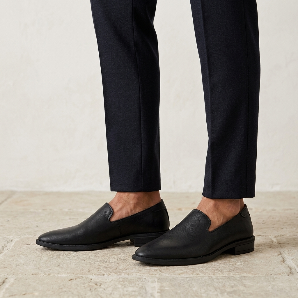 Ostuni Pointed Loafers — Black