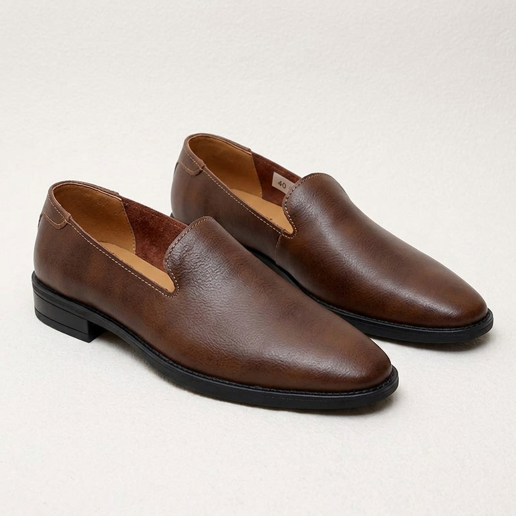 Ostuni Pointed Loafers — Brown