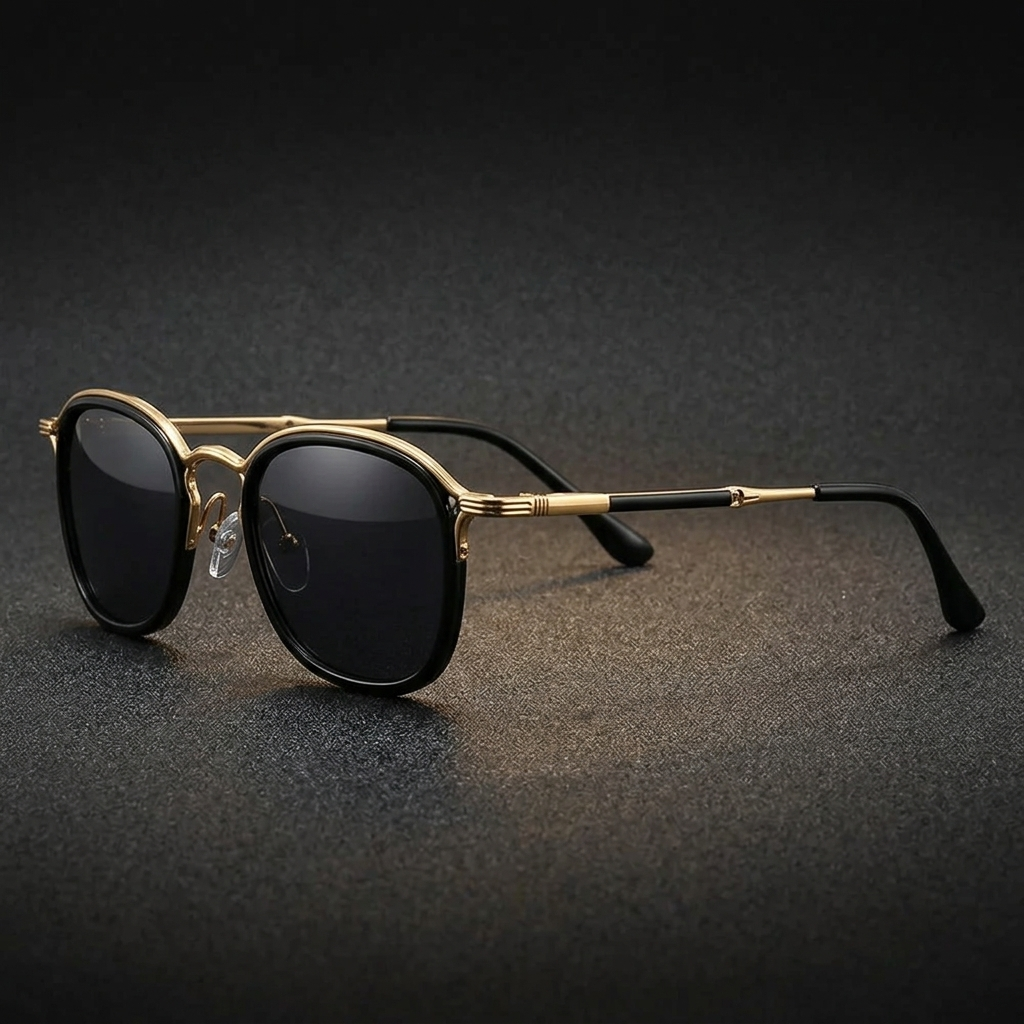 Chiavari Metal Sunglasses — Black Gold, alternate profile