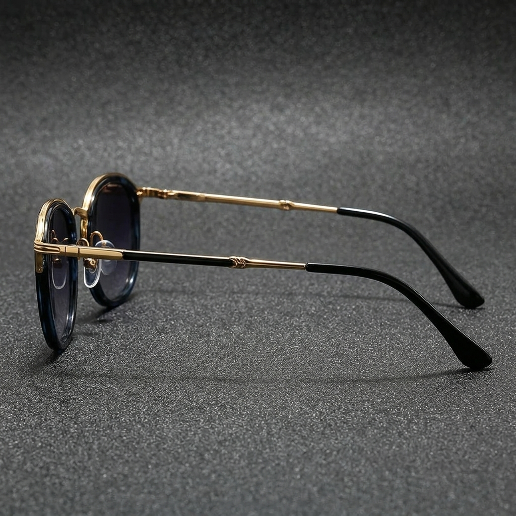 Chiavari Metal Sunglasses — Blue Leopard, alternate profile