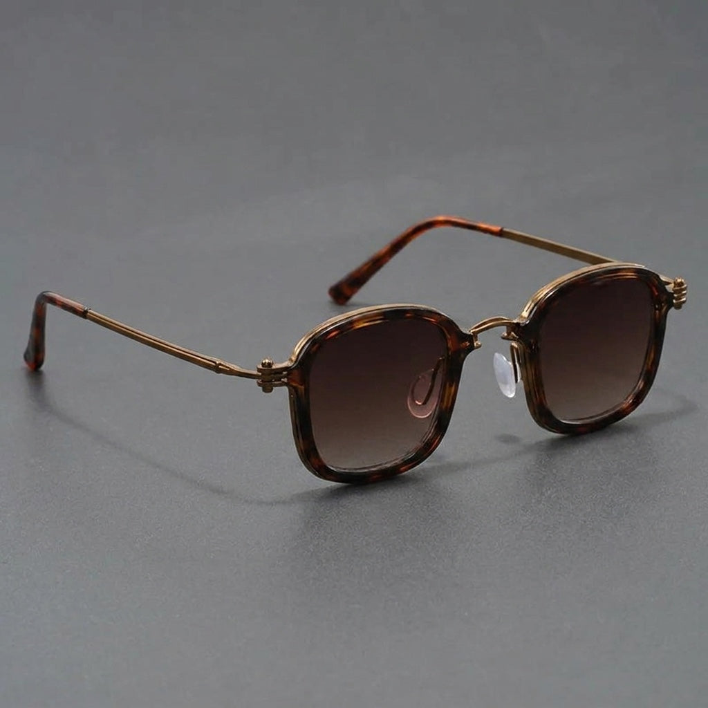 Brindisi Metal Sunglasses — Leopard, three-quarter studio view