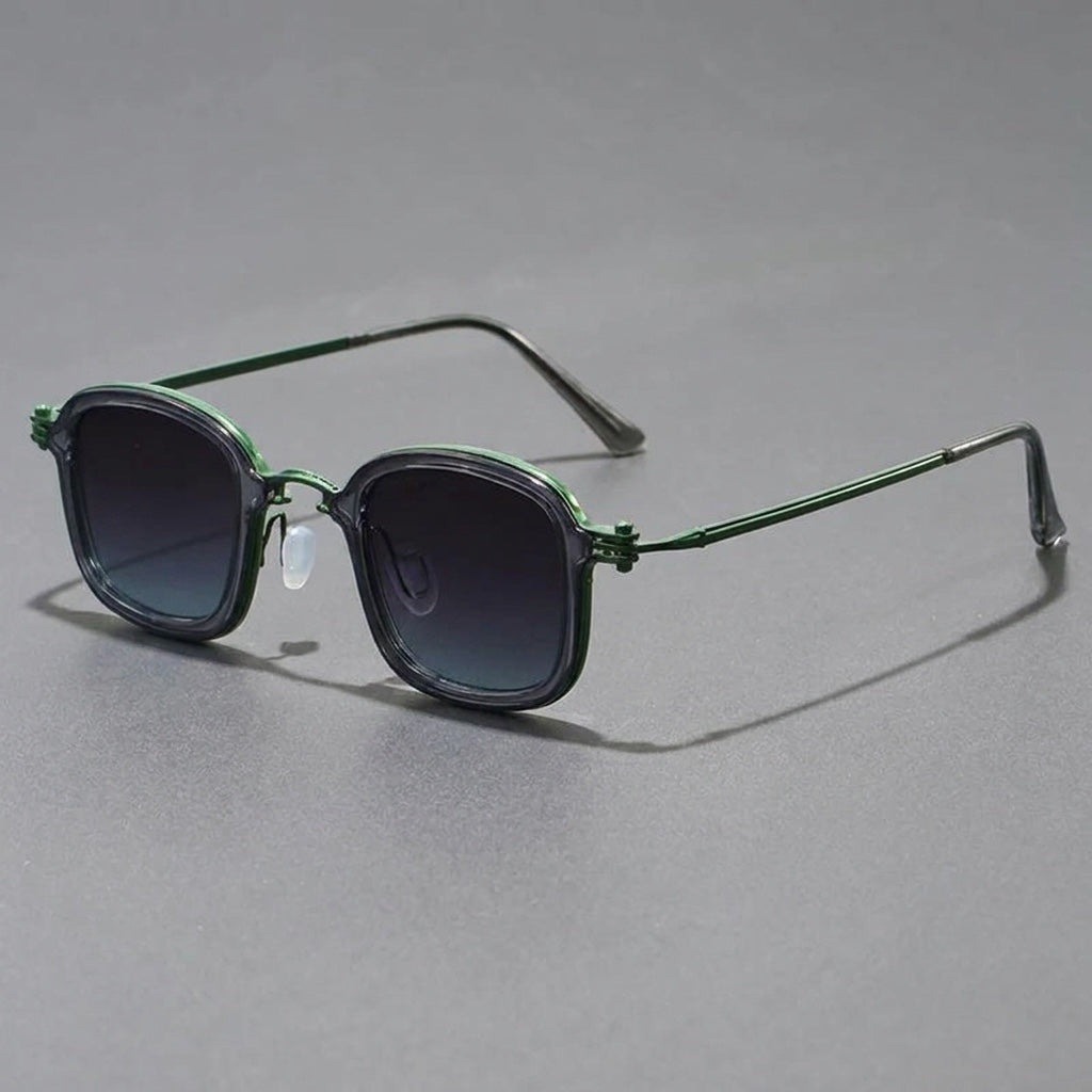 Brindisi Metal Sunglasses — Green, three-quarter studio view