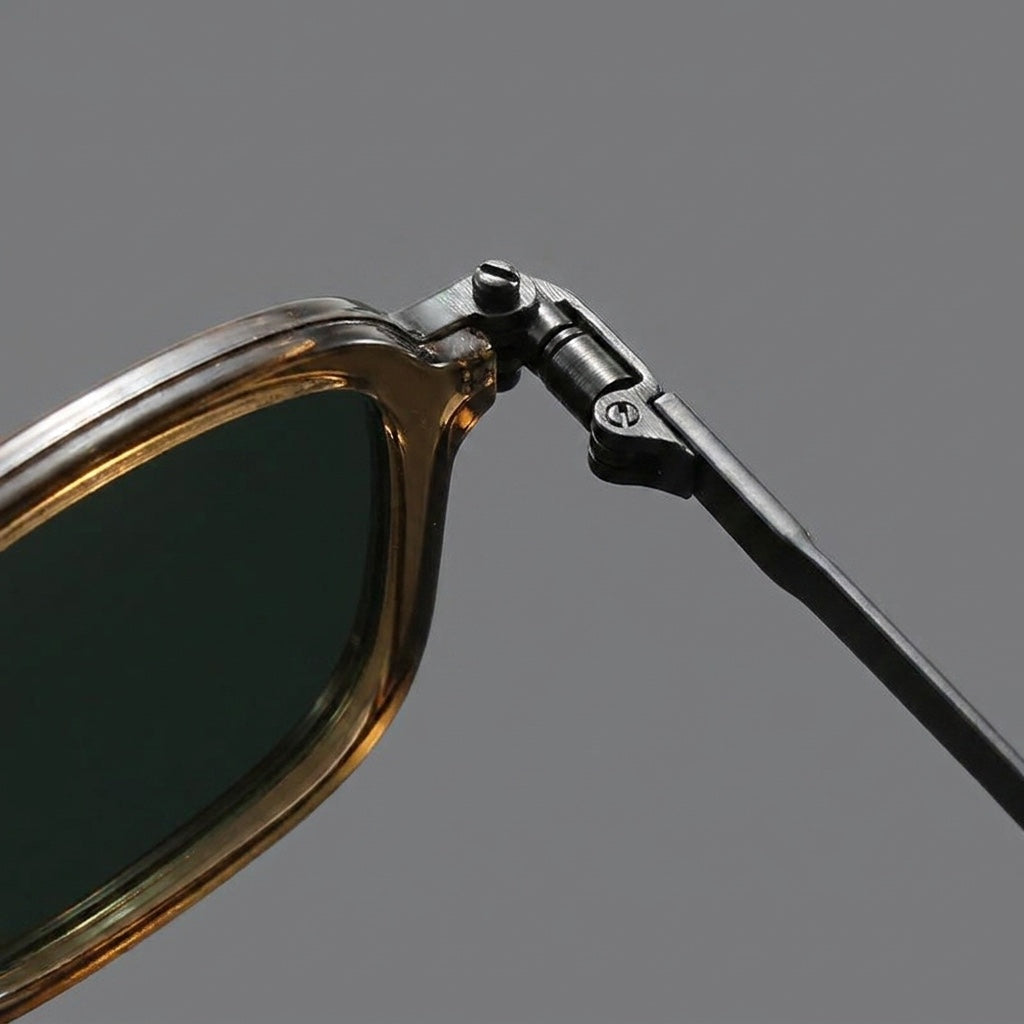 Brindisi Metal Sunglasses — Clear Green, frame corner detail