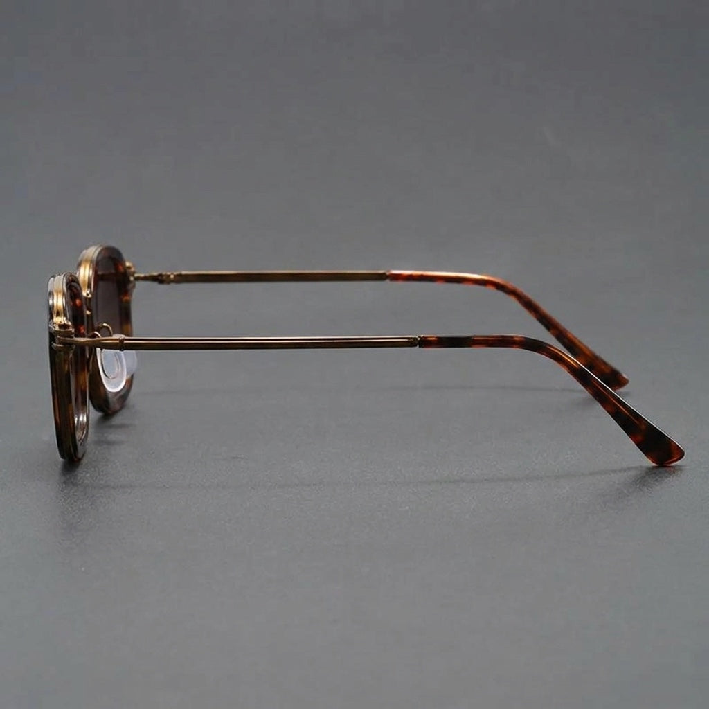 Brindisi Metal Sunglasses — Leopard, side profile