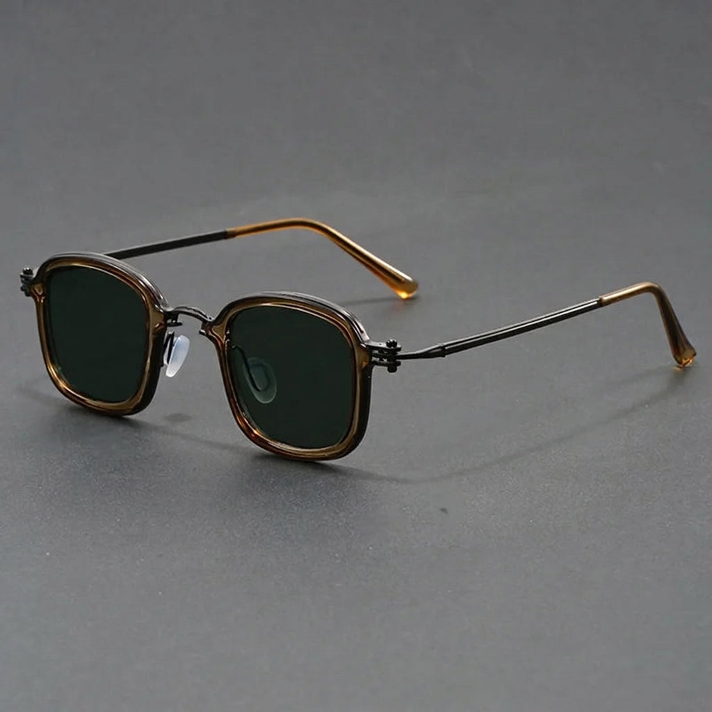 Brindisi Metal Sunglasses — Clear Green, three-quarter studio view