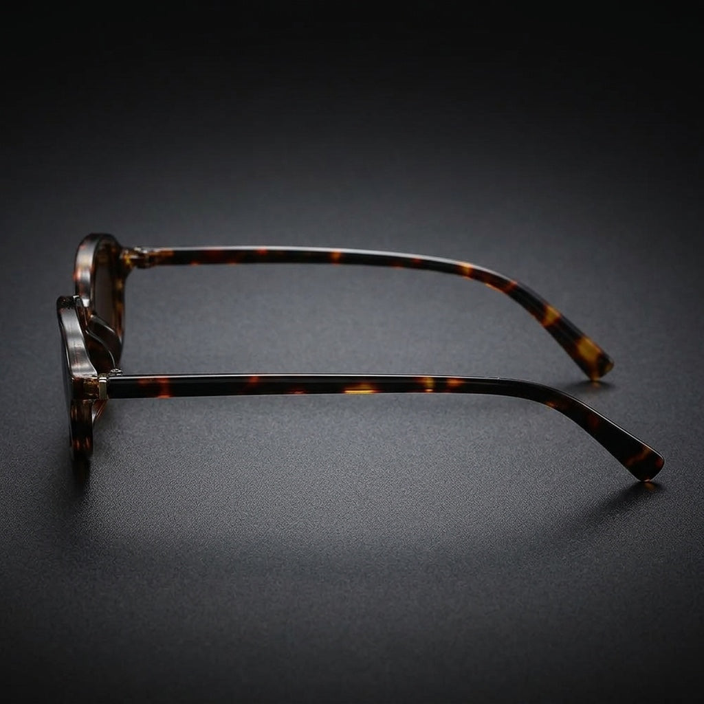 Salina Rectangle Sunglasses — Tortoise, side profile