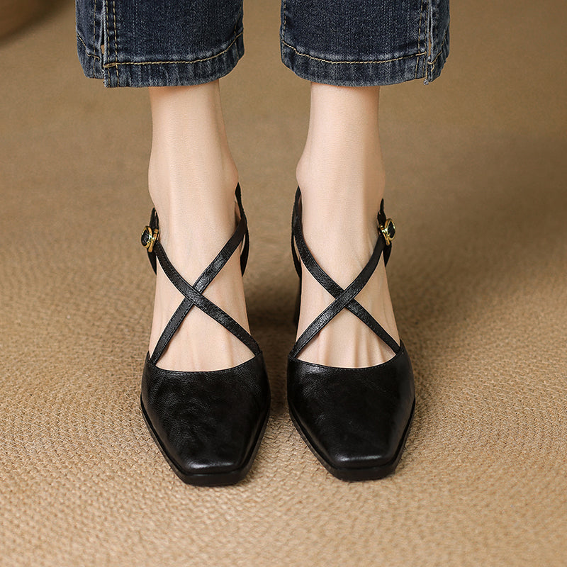 Luna Genuine Leather Heels
