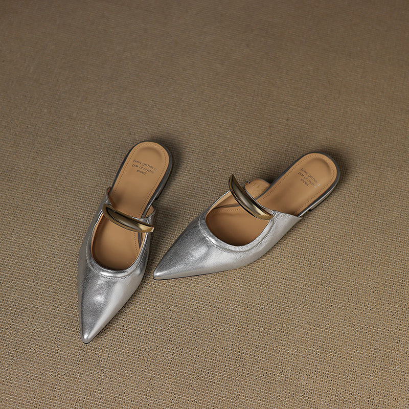 Nasera Genuine Leather Mules