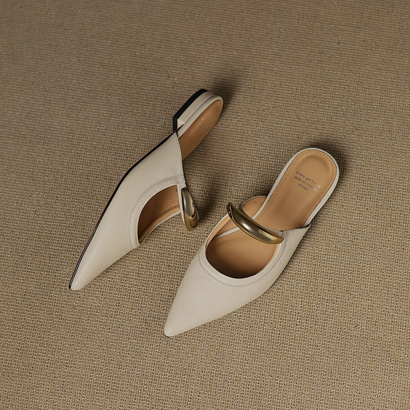 Nasera Genuine Leather Mules