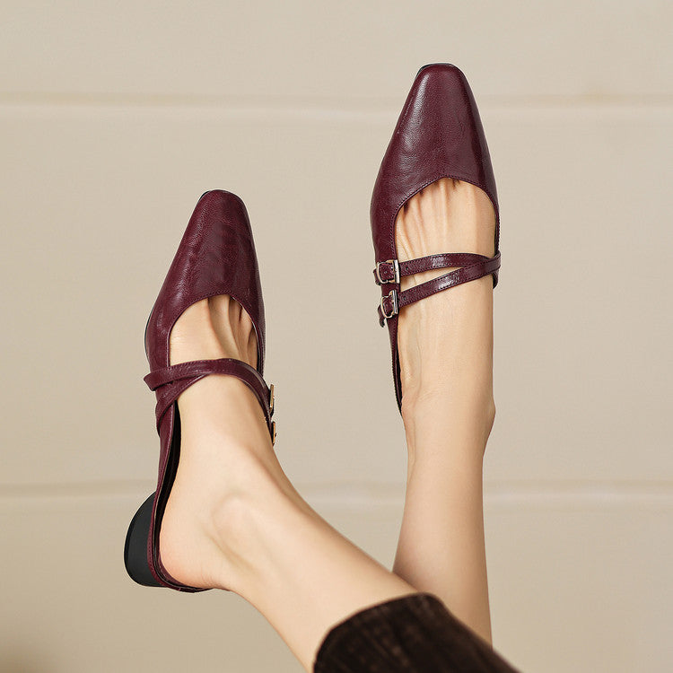 Valena Genuine Leather Mules