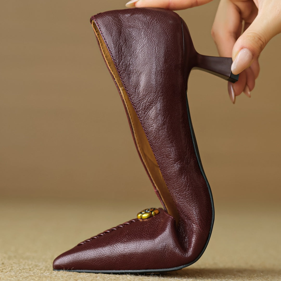 Clara Rose Leather Heels