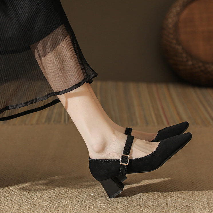 Laurent Suede Heels