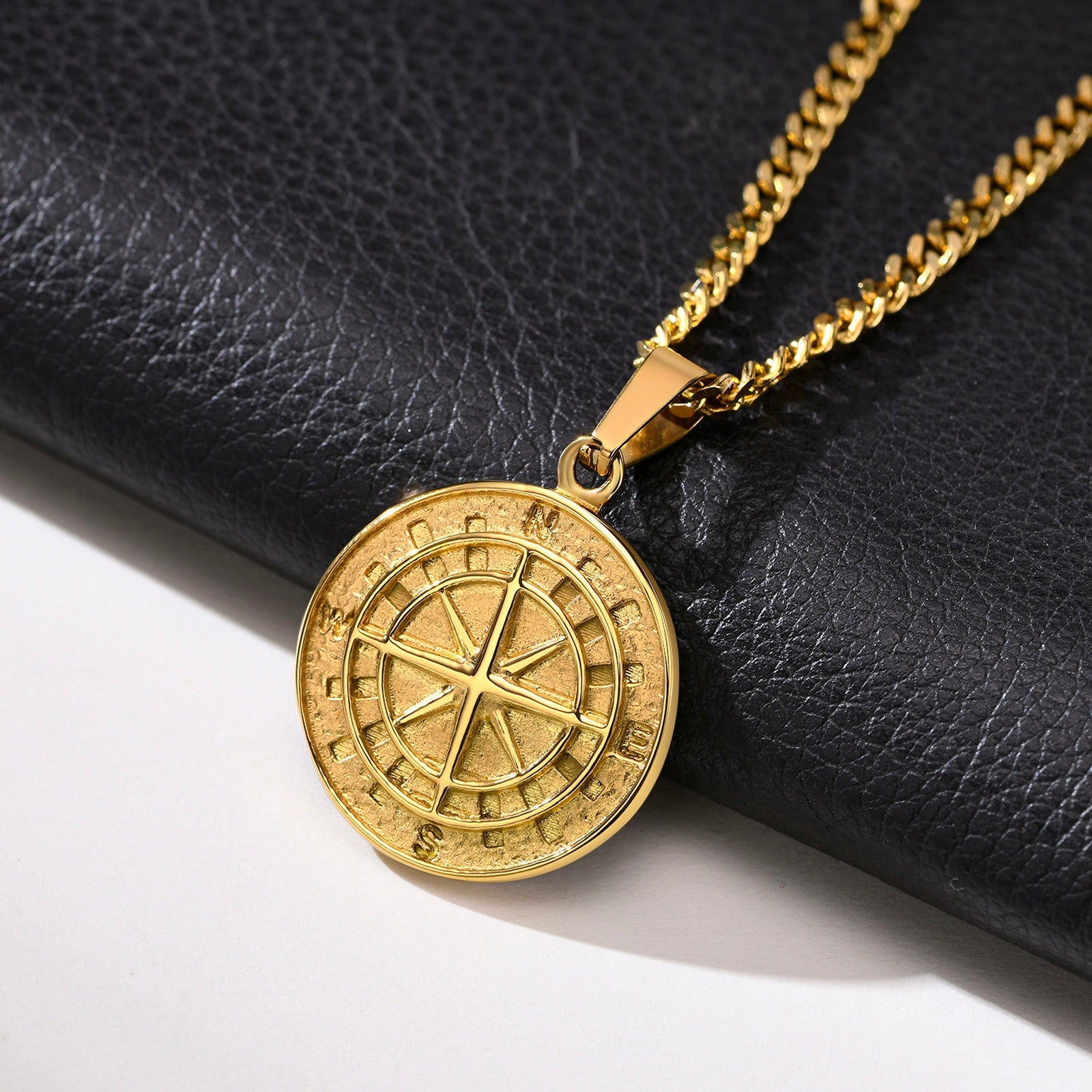 Steel Compass Necklace