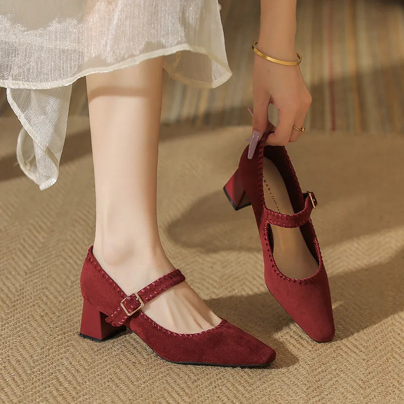Laurent Suede Heels