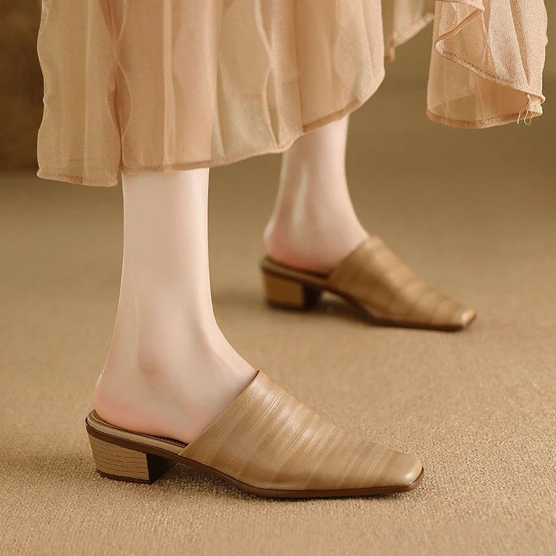 Marbella Genuine Leather Mules