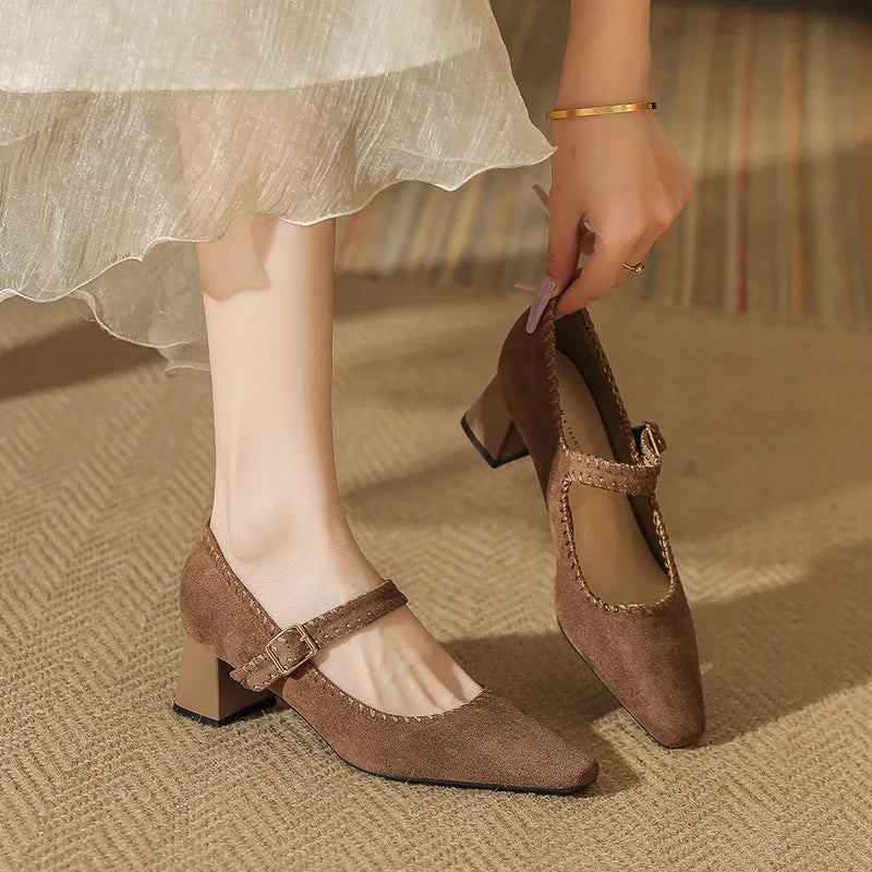 Laurent Suede Heels
