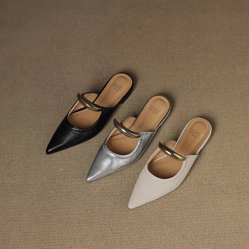 Nasera Genuine Leather Mules