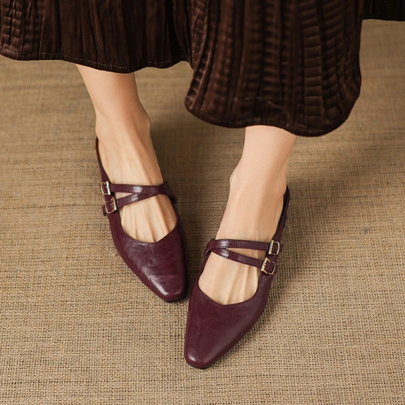 Valena Genuine Leather Mules