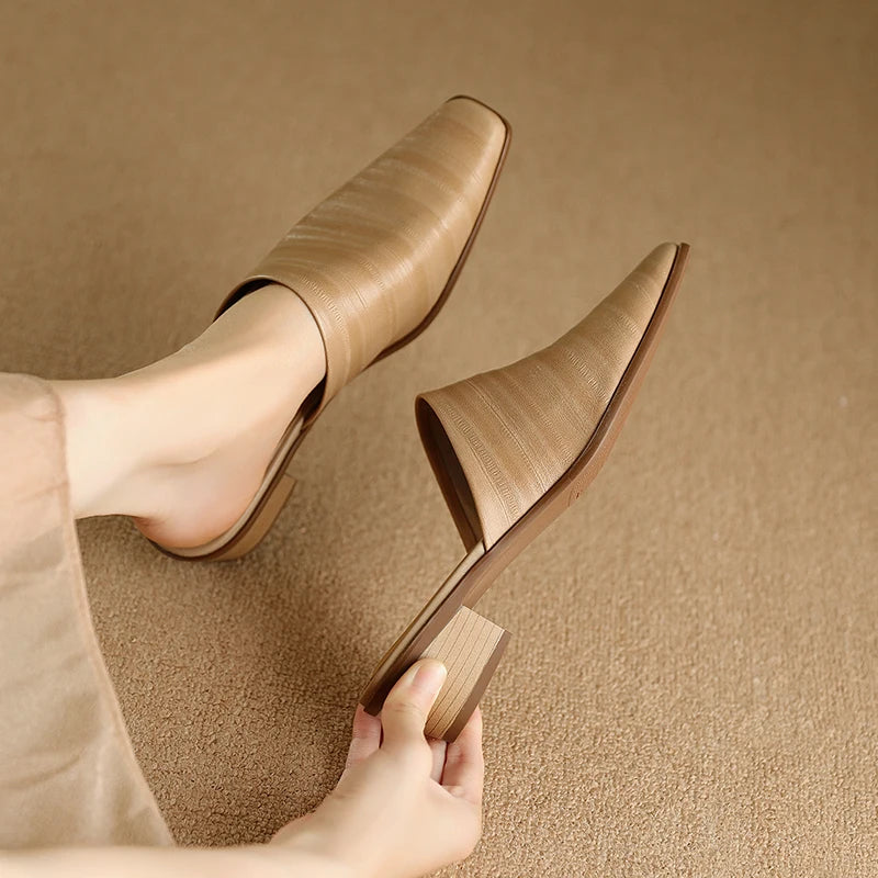 Marbella Genuine Leather Mules