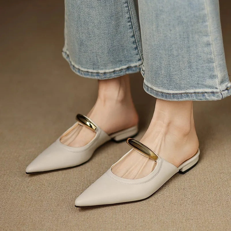 Nasera Genuine Leather Mules