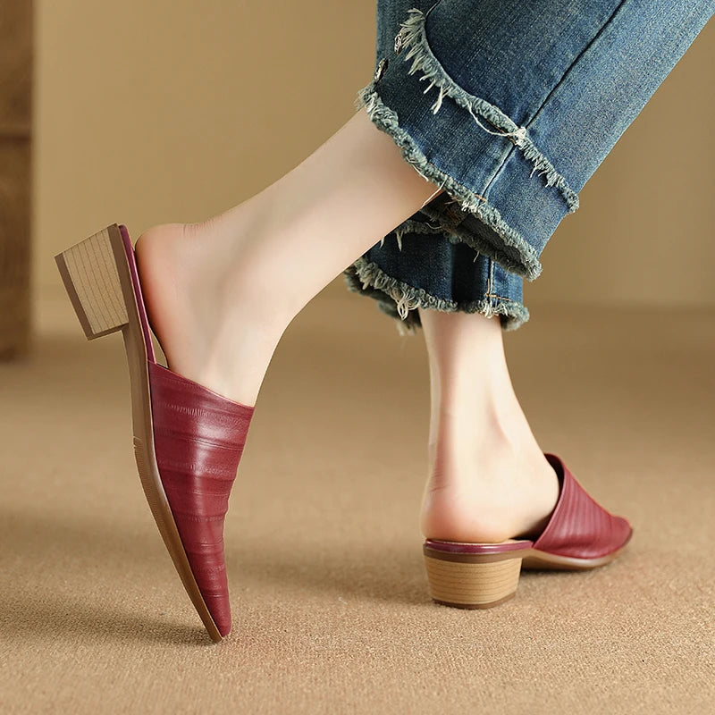 Marbella Genuine Leather Mules