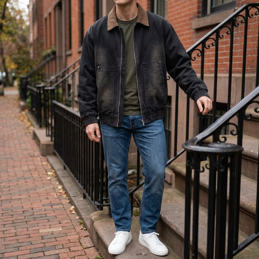Potenza Cotton Jacket — Black, lifestyle hero